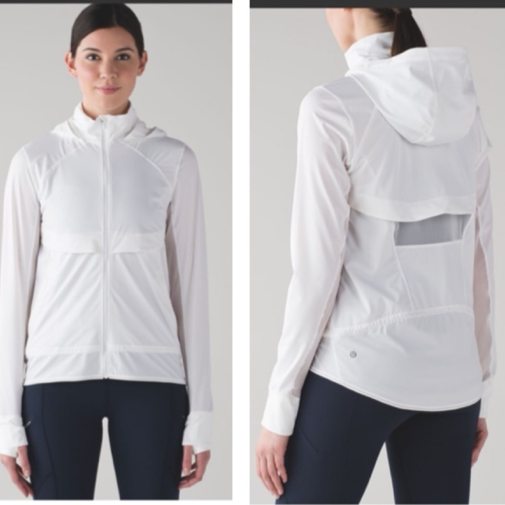 Lululemon Kicking Asphalt Full Zip Jacket Mesh Hoodie Lightweight Hood Pockets 4
